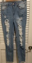Fashion Nova Women's Jeans Size 9 Blue Super Distressed - $7.99
