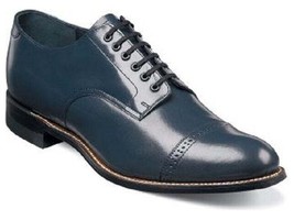 Stacy Adams Men Shoes Biscuit Soft Leather Cap toe Madison 00012-22 Navy Blue - £104.24 GBP