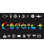 Coexist Flag 3x5ft LGBTQIA LGBT Co-exist Rainbow Peace Pride Flag - $17.99