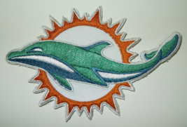 Miami Dolphins Embroidered PATCH~4 3/8" x 3"~Iron or Sew On~Ships FREE - $4.85