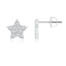 ANGARA Lab-Grown 0.51 Ct Diamond Star-Shaped Stud Earrings in 14K Solid Gold - £629.16 GBP