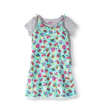 Shopkins Girls Lace Hem Crepe Slip Dress W Shirt Medium 7/8 NEW - £9.81 GBP