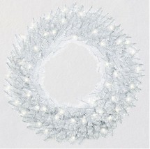 Hallmark Sparkling White Snow Lighted Wreath LED Lights Wall &amp; Wedding Decor - £86.37 GBP