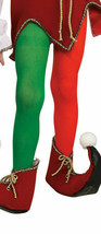 Child Half Red Green Elf Tights Christmas Helper Jester Unisex Clown Hos... - €6,86 EUR