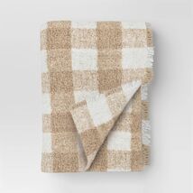 Room Essentials Cozy Woven Check Throw Blanket Neutral White/Cream 50x60 - $277.08 MXN