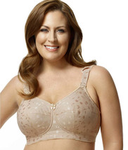Elila Nude 1305 Full Coverage Jacquard Wireless Bra ~ Larger Sizes - $55.00