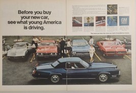 1968 Print Ad GM Cars Chevy Corvette,Pontiac GTO,Olds 4-4-2,Cadillac,Buick - £15.94 GBP