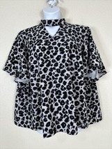 Lane Bryant Womens Plus Size 26 (3X) Animal Print Keyhole Top Short Sleeve - £11.59 GBP