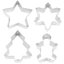R&amp;M Christmas Stainless Steel Cookie Cutter (Set of 4) - £13.98 GBP