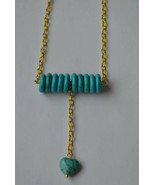 Handmade Heart Shape Turquoise  necklace - £10.61 GBP