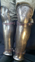 Gothic Medieval Knight Steel Graves Leg Armor Renaissance Costume Vintag... - $64.17
