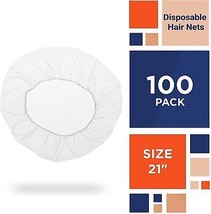 100 pcs White Disposable Nylon Hair Nets 21&quot; /w Elastic Edge - £21.99 GBP