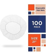 100 pcs White Disposable Nylon Hair Nets 21&quot; /w Elastic Edge - £21.61 GBP