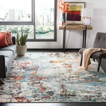 SAFAVIEH Madison Collection Area Rug - 8&#39; x 10&#39;, Grey &amp; Blue, Modern Abstract De - £185.28 GBP