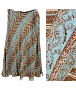 Vintage Emma James Midi Skirt 10 Blue Brown Lace Floral Boho Y2K Fairy G... - $54.33 CAD
