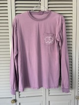 Ivory Ella Purple Long Sleeve Elephant Logo Pocket Tee T-Shirt Shirt Top... - £15.47 GBP