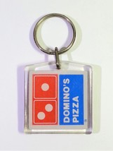 Domino&#39;s Pizza Double Sided Acrylic Keychain Key Ring - Rare Vintage - £13.31 GBP