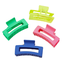 Lot of 4 Hair Claw Shark Clips Different Opaque Candy Colors New Accesso... - $13.00
