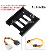 2.5&quot; Ssd Hdd To 3.5&quot; Metal Mount Hard Drive Bay Bracket Adapter+Sata&amp;Pow... - £71.57 GBP