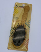 Vintage Goody Rubber Cushioned Styler Brush Wood Handle Ball Tip Nylon Bristle - £23.48 GBP