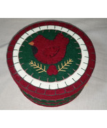 Beautiful Quality Cardinal Cloth Covered Container - £11.95 GBP