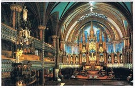 Quebec Laminated Postcard RPPC Main Altar Notre Dame Basilica - £1.71 GBP