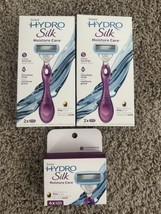 LOT OF 2 Schick Hydro Silk Moisture Care Razor with (2) 5 Blade &amp; 1 Replacement - £16.44 GBP