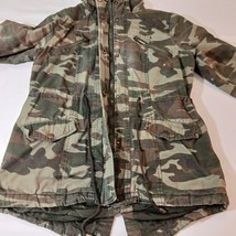 Rue 21 Women's Green Camouflage Cotton Full Zip Pockets Hoodie Jacket Size Small image 5