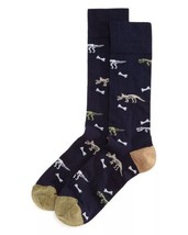 allbrand365 designer Dots And Leopard Print Socks Size 10-13 Color Navy - £9.55 GBP