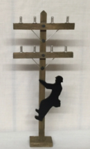 12 INCH UTILITY LINEMAN POLE with Silhouette Pole Climber | cake decoration - $19.00