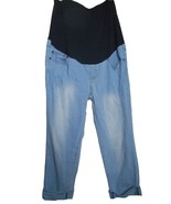 Size L Times two Maternity Jeans pull on belly band cropped and rolled - $235.70 MXN