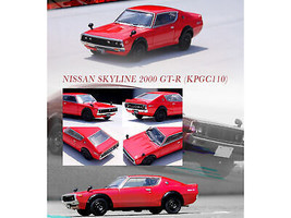Nissan Skyline 2000 GT-R KPGC110 RHD Right Hand Drive Red 1/64 Diecast Model Car - £25.16 GBP