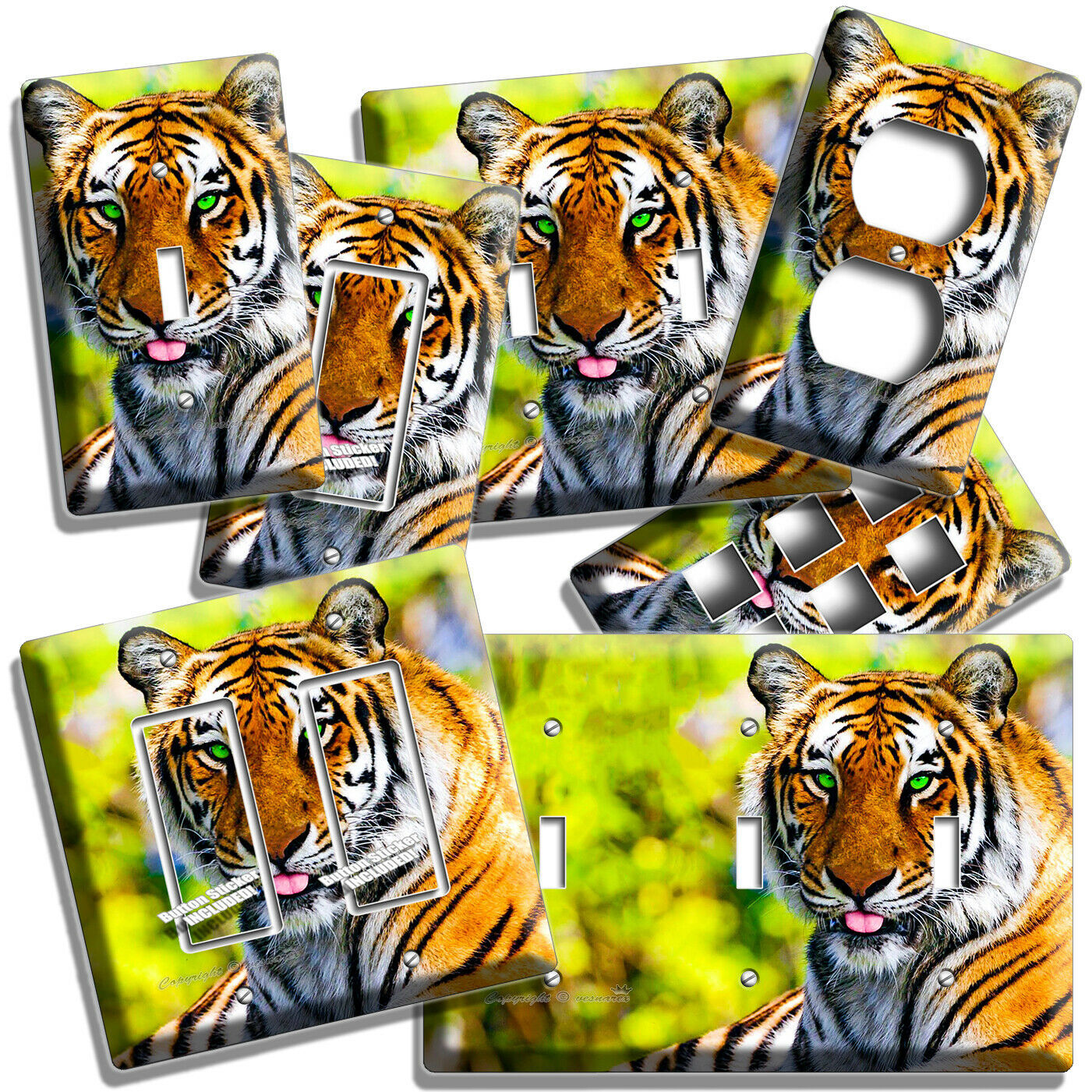 Primary image for GORGEOUS WILD INDIAN RED BENGAL TIGER LIGHT SWITCH OUTLET WALL PLATES ROOM DECOR