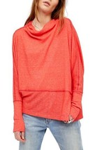 FREE PEOPLE Womens Top London Town Relaxed Stylish Cherry Red Size XS OB658525  - £37.98 GBP