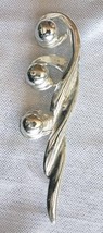 Elegant Mid Century Modern Silver-tone Abstract Lily Brooch 1950s vintage 3&quot; - £11.35 GBP