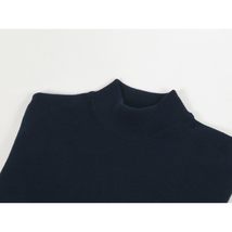 Men's Sweater Knit By BRANGO Turkey Mock Neck Cotton Blend 21050 Navy Blue image 8