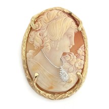 Vintage Habille Cameo Pendant Brooch Pin Pendant 14K Yellow Gold, 35.91 ... - $2,295.00