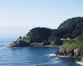 Heceta Head Light lighthouse and Pacific Ocean coast Yachats Oregon Phot... - $8.81+