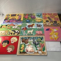 Lot of 8 Kids Wooden &amp; Cardboard Puzzles Melissa &amp; Doug Care Bears Mattel - $24.99