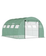 Outsunny 13&#39;x10&#39;x6.5&#39; Walk-in Tunnel Greenhouse w/ Doors Windows Steel - $4,361.25 MXN