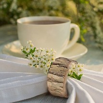 Natural 4 Round 3&quot;&quot; Birch Wood Slices Napkin Rings Party Events Home Decorations - £13.25 GBP