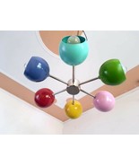 Modern chandelier Sputnik Eyeball Shaped Multi Colour Eyes Ball brass ch... - £149.30 GBP