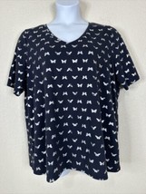 Lane Bryant Womens Plus Sz 18/20 (1X) Blue/Silver Butterfly T-shirt Short Sleeve - £11.32 GBP