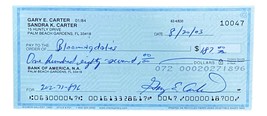 Gary Carter Montreal Expos Signed  Bank Check #10047 BAS - £68.66 GBP