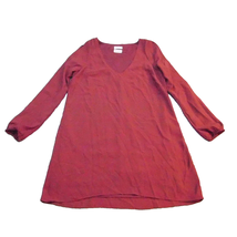 Tobi Shirt Dress Womens Small Lightweight Casual Red Banded Sleeve Smock - $15.86