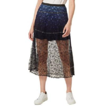 NEW FRENCH CONNECTION BLUE LACE PLEATED MIDI SKIRT SIZE 6 $128 - £35.79 GBP