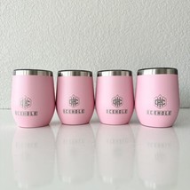 4 - NEW ICEHOLE 12 Oz Wine Tumbler Set Vacuum Insulated Stainless Steel Lid Pink - £45.18 GBP