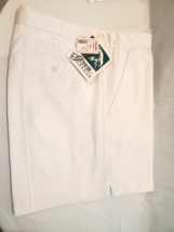 Vintage Green Mountain Mens 40 Shorts White 100% Cotton Pleated Front New - £20.39 GBP