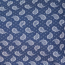 Fabric 1970&#39;s 1960&#39;s Blue Paisley Pattern Polyester Stretchable Fabric 58&quot;x128&quot; - £38.69 GBP