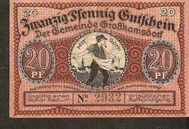 Germany Notgeld Grosskamsdorf Gemeinde 20 pfennig 1921 no. 2932 - £3.06 GBP